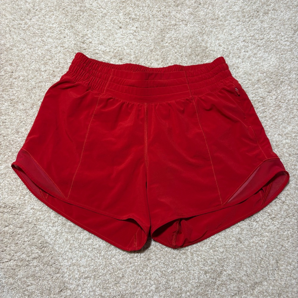 Lululemon Red Hotty Hot Short II *Long 4" First Release Size 6 - Picture 2 of 11